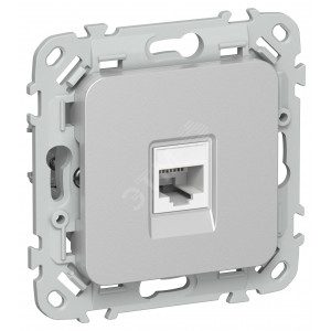 FLITE Розетка компьютерная RJ45 категория 5Е UTP РК5е-1-0-ФлА алюминий IEK FI-K12-1-K47