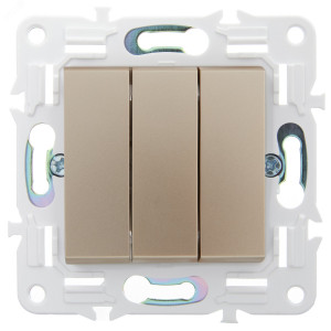 SKANDY Выключатель 3-клавишный 10А SK-V11Sa песочный IEK SK-V30-0-10-K98