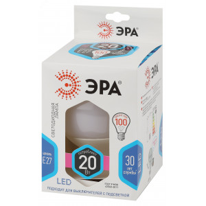 Лампа светодиодная LED G120-20W-4000K-E27 G120 20Вт шар 4000К нейтр. бел. E27 декор. Б0049081