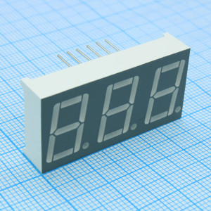 FYT-5631AUB-21, 3-х разрядный индикатор 14,2мм/синий/470нм/80-120мКд/ОК