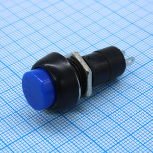 PBS-11B синий, Кнопка без фиксации 1А 250В OFF-(ON) круглая М12