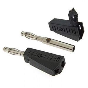 Z040 4MM STACKABLE PLUG BLACK, Штекер Z040 4 мм составной штекер, черный, под пайку