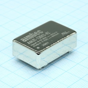 AM3T-1205S-RZ, DC/DC, 3Вт, вход 9…18В, выход 5В/0.6А, изоляция 1500В DC, КПД 76%, максимальная емкостная нагрузка не более ±10мкФ, DIP24, 31.75x20.32x10.16мм, -40…85°C, металл