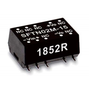 SFTN02N-05, Преобразователь DC/DC, 2Вт, вход 21.6…26.4В, выход 5В/40…400мА, изоляция 3000В DC, SMD (15.24х10.9Х7.1мм), -40…+100°С