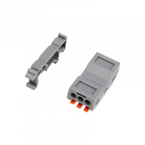 Клемма СМК 222-423D проходная 3-полюсная, с креплением на DIN-рейку (0,08-4 мм2) серая (5 шт./уп.) 07-5238-05