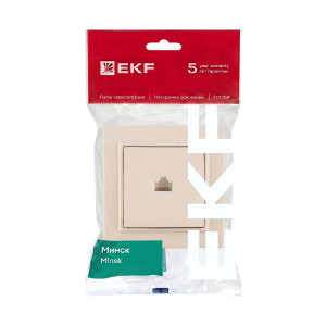 Розетка RJ-45 1-мест. СП бежевый Минск EKF