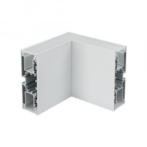 Угол S2-WALL-X2-H128-L90N внутренний 021288, внутренний прямой угол в сборе для соединения 2-х профилей S2-WALL-X2-H128 под прямым углом 90°. Для установки в угол стены. В комплекте матовый экран, соединители. Длина внешней стороны угла 150мм.