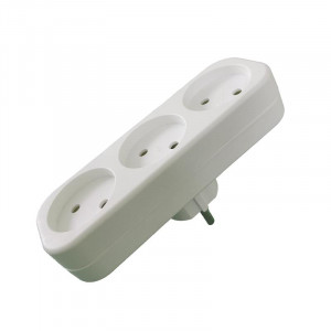 Разветвитель 3-м без заземл. 16А 250В IP20 полипропилен бел. TKL-S3-C01