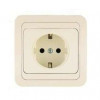 Розетка 1-м СП Mimoza 16А IP20 с заземл. крем./крем. 25028