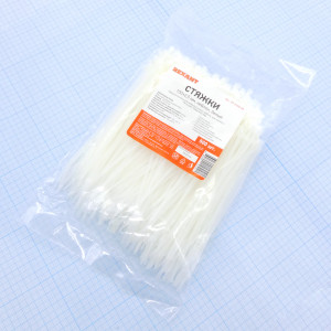 Стяжка 2.5*150 белая (500 шт), Стяжка кабельная нейлоновая