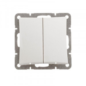 ДУЭТ 2-клавишный ВЫКЛЮЧАТЕЛЬ с подсветкой, сх.5а, 10АХ, механизм, БЕЛЫЙ C3(2) WDE000153