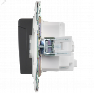 SKANDY Розетка 1-местная с заземлением с защитными шторками и крышкой 16А IP44 SK-R11G графит IEK SK-R16-16-44-K53