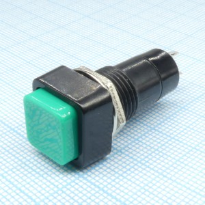 PB-14BGN1-G, Кнопка без фиксации 250В1А зеленый (аналог SPA-103B4 PSW1)