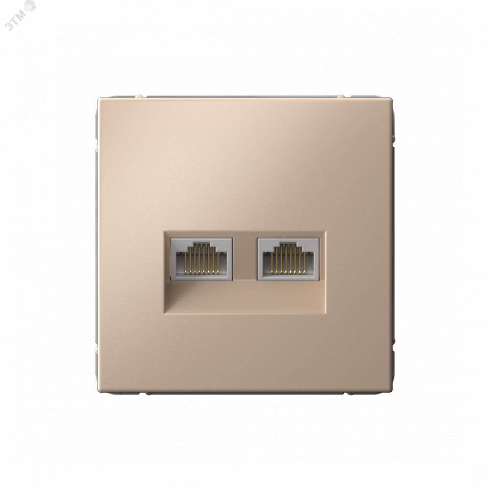 Изображение товара ARTGALLERY Розетка двойная RJ45+RJ45 кат 5е механизм песочный GAL001285