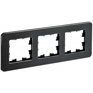 BRITE Рамка 3-мест. РУ-3-1-Бр металл черн. RE AL BR-M32-M-21-K02