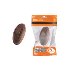 Выключатель на шнур 6А 250В ЭКО бук/венге SQ1806-0223