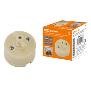 Выключатель фарфоровый поворотный с ручкой (бантик) 10А сл. кость «Болонь» SQ1820-0310