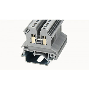 PC1.5-01P-11-00Z(H), Проходная клемма, тип фиксации провода: винтовой, номинальное сечение: 1.5 мм кв., 17,5A, 500V, ширина: 4,2 мм, цвет: серый, зажимная клетка - латунь, винтовая перемычка, тип монтажа: DIN35