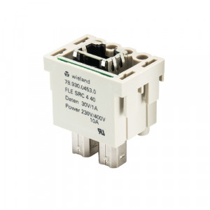 Вилочная контактная вставка FLE SRC 4 40, Вилочная контактная вставка, обжимная фиксация, RJ45+4 контакта, типоразмер FLEX, 400/30V, 10/1A, (обжимные контакты поставляются отдельно)