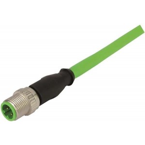 21349200477010, Кабели для датчиков / Кабели для приводов M12-D 4PIN MALE STRT SINGLE END 1.0M PUR