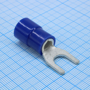 Наконечник кабельный вилочный изолированный НВИн 16-8 серия ПРОФИ, Наконечник кабельный вилочный изолированный с нейлоновой манжетой, сечение 16мм2 под М8