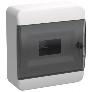 Корпус пластиковый ЩРН-П-8 IP41 черн. прозр. дверь TEKFOR TF5-KP12-N-08-41-K01-K03
