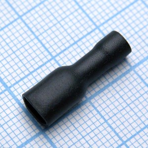 FDFD1.25-187(8)  Black, наконечник кабельный ножевой (гнездо) полностью в изоляции 0.8х4.75мм, сеч. пров. 0.5-1.5мм2