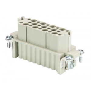 Розеточная контактная вставка 73.700.2553.0, Розеточная контактная вставка, обжимная фиксация, 25 полюсов + PE, типоразмер 16A, 250V, 10A, (обжимные контакты поставляются отдельно)