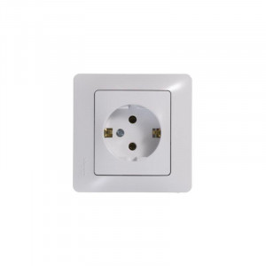 Розетка 1-м СП Glossa 16А IP20 с заземл. в сборе бел. SE GSL000142