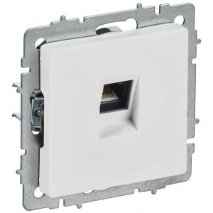 BRITE Розетка компьютерная RJ45 кат.5E РК10-БрАБ арктический белый IEK BR-K10-1-K91