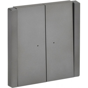 FORTE&PIANO Выключатель 2-клавишный с индикацией 10А FP506 сталь IEK FP-V20-1-10-1-K46