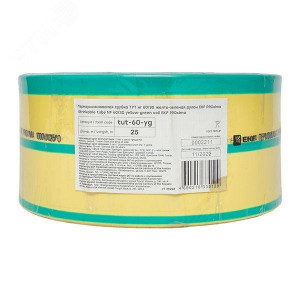 Термоусаживаемая трубка ТУТ нг 60/30 жел-зел рулон PROxima tut-60-yg