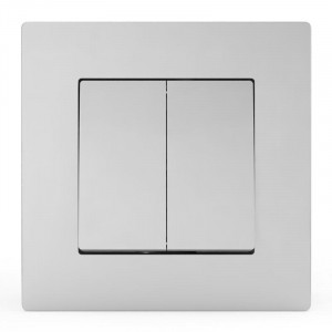 Выключатель 2-кл. СП Pixel 10А IP20 в сборе алюм. TKE-PX-V2F-C03