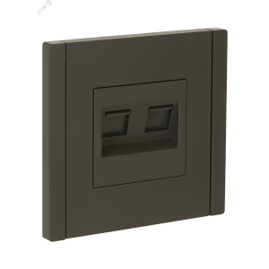 FORTE&PIANO Розетка компьютерная двойная RJ45 кат.5E FP333 серый IEK FP-K20-1-K03