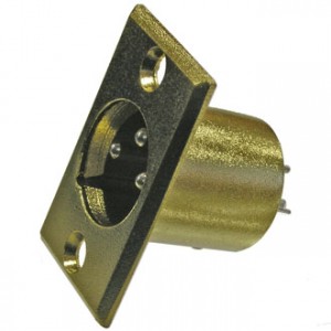 TD-398, Разъем микрофонный XLR, вилка 3-х полюсная на корпус с фланцем