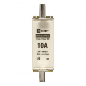 Вставка плавкая ППН-33 100/10А габарит 00C PROxima fus-33/100/10