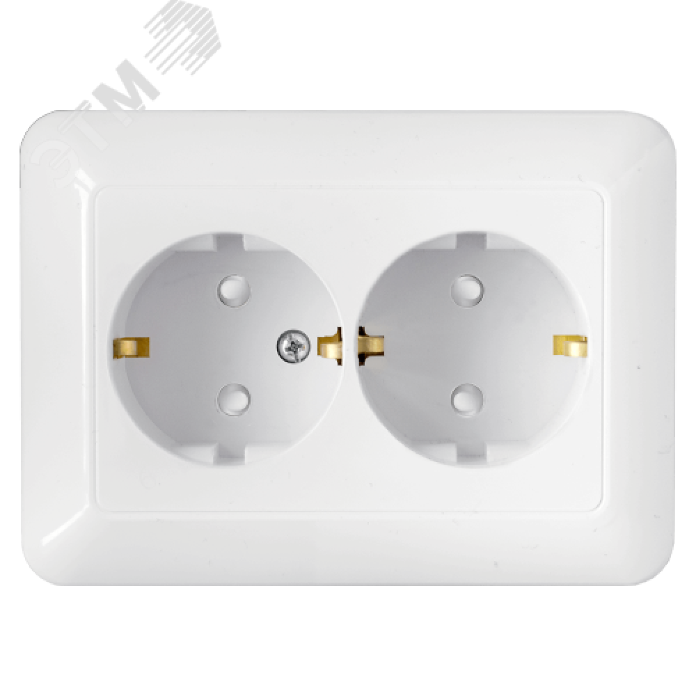 Изображение товара Беларусь Розетка двойная с заземлением IP20 РС16-384