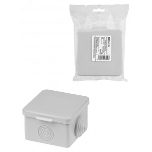 Распаячная коробка ОП 65х65х50мм, крышка, IP54, 4вх. инд. штрихкод SQ1401-0511