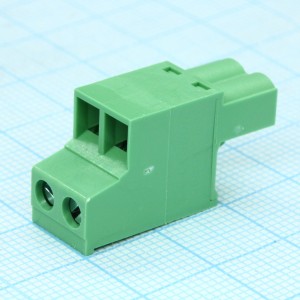 2EDGKC-5.0-02P-14-00A(H), Винтовой соединительный блок 2 контакта шаг 5.0мм зеленый