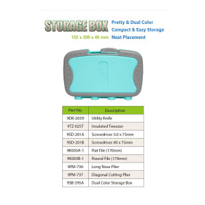 PK-301, Набор инструмента в пластиковом кейсе, 8 предметов