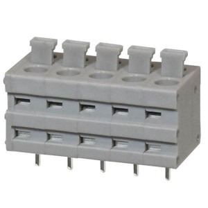 TBL009V-500-05GY-2GY, Фиксированные клеммные колодки Terminal block, screwless, 5.00, Vertical, 5, Gray w Gray Button