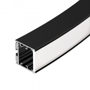 Профиль SL-ARC-3535-D1500-W90 BLACK (1180мм, дуга 1 из 4) 026599, Под заказ от 16 шт. Алюминиевый профиль для составления круга диаметром 1500мм, для радиусной светодиодной линейки, с внешней светящейся поверхностью, длина ? от круга 1500мм. внутренний диаметр 1488мм, внешний диаметр 1558мм. Цвет - чёрный RAL9005