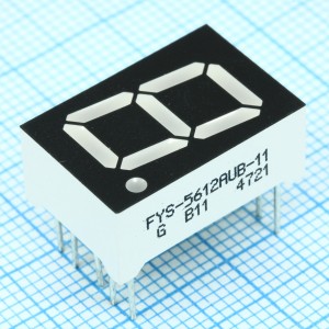 FYS-5612AUB-11, 1 разрядный индикатор 14,2мм/синий/470нм/80-90мкд/ОК