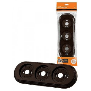 Рамка 3-х постовая коричневая «Виви» SQ1820-1491