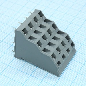 DG245H3-7.5-12P-11-00A(H), Трехрядный, безвинтовой нажимной клеммный блок на 12 контактов. Зажим типа зажимная клеть. Серия DG245H3-7.5