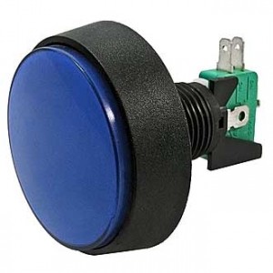 GMSI-1B-C NO(NC)+NC(NO) BLUE, Кнопка круглая с LED подсветкой, цвет синий, диаметр 60.5мм, посадочное отверстие 23.5мм, 5А/250В