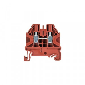 Проходная клемма WT 4 BR, Проходная клемма, тип фиксации провода: винтовой, номинальное сечение: 4 мм кв., 32A, 1000V, ширина: 6 мм, цвет: коричневый, тип монтажа: DIN35