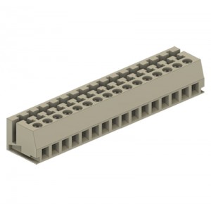 Клемма Wiecon LPST 1 / 16, Клемма для торцевого подключения к печатной плате, подвод кабеля сбоку, шаг: 5.0 мм, 16 полюсов, фиксация провода винтовая, исполнение: с маркировкой, 250V, 5A, цвет: серый