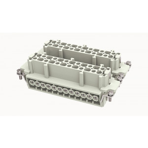 Розеточная контактная вставка DE-048-F, Розеточная контактная вставка, винтовая фиксация, 48 полюсов + PE, типоразмер 48B, 500V, 16A, сечение обслуживаемых проводников 0,75-2,5 мм кв, тип покрытия контактов: серебро