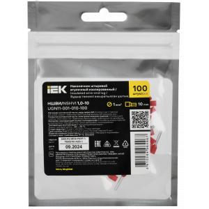 Наконечник НШВИ 1.0-10 темн. красн. (уп.100шт) IEK UGN11-001-010-100